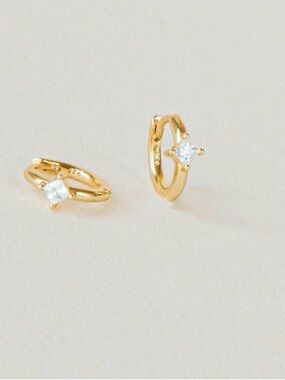 Diamond Huggie Earrings by Caitlyn Minimalist